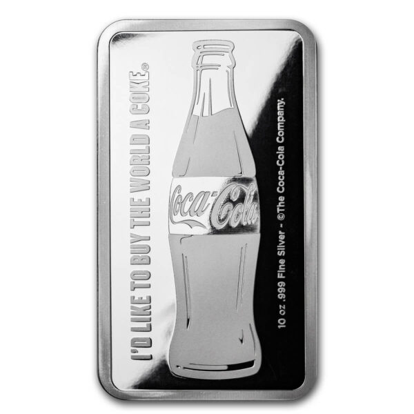 2023 Coca-Cola 10oz Silver Reverse Proof Bar - Image 2
