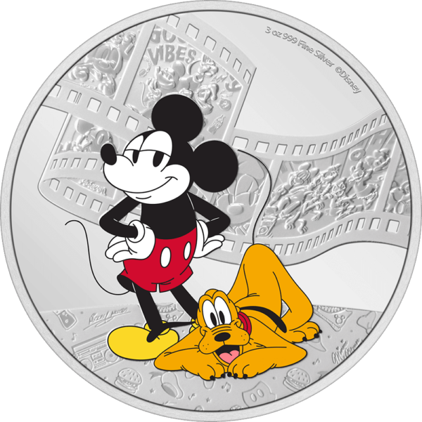 2023 Niue Disney Mickey and Friends Mickey and Pluto 3oz Silver Proof Coin