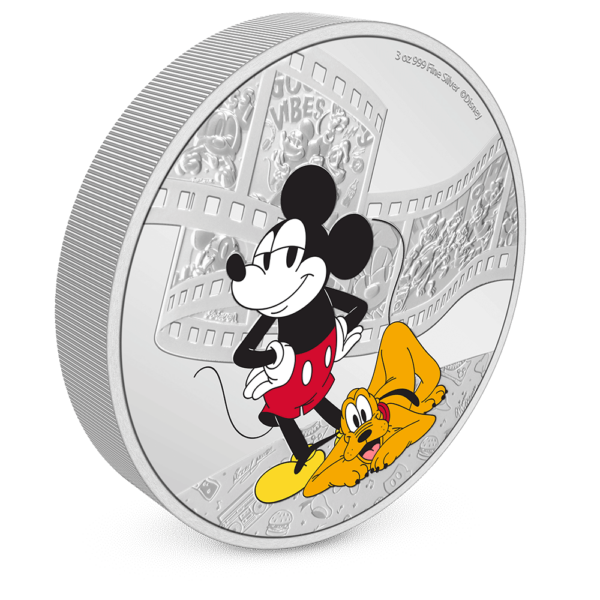 2023 Niue Disney Mickey and Friends Mickey and Pluto 3oz Silver Proof Coin - Image 2