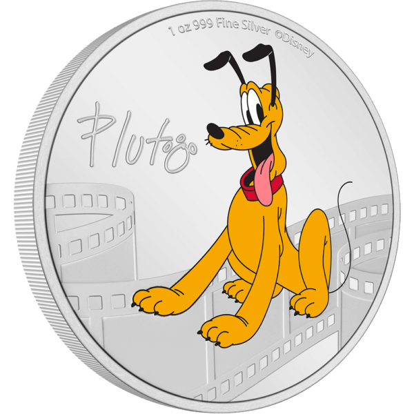 2023 Niue Disney Mickey and Friends Pluto 1oz Silver Colorized Proof Coin - Image 3