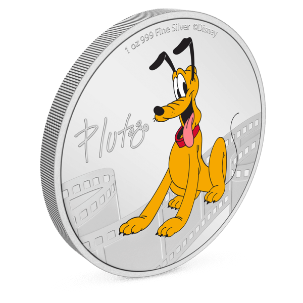 2023 Niue Disney Mickey and Friends Pluto 1oz Silver Colorized Proof Coin - Image 2