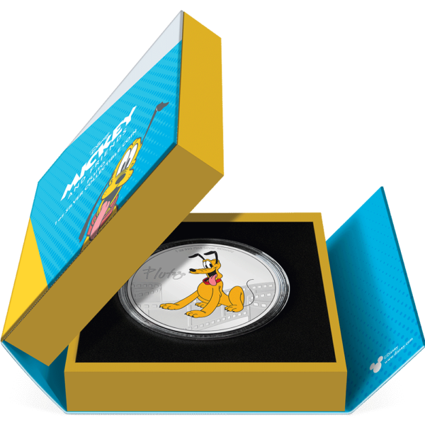 2023 Niue Disney Mickey and Friends Pluto 1oz Silver Colorized Proof Coin - Image 6