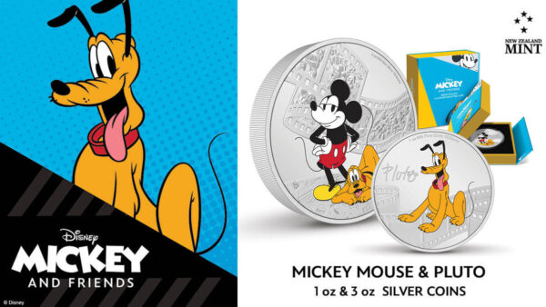 2023 Niue Disney Mickey and Friends Pluto 1oz Silver Colorized Proof Coin - Image 8