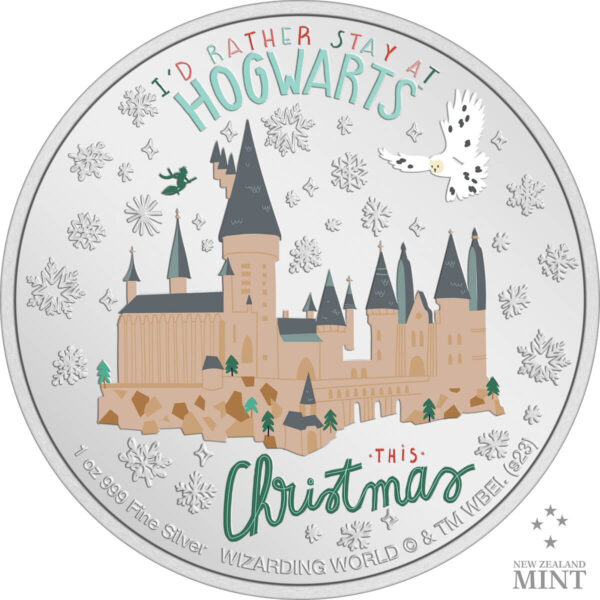 2023 Niue Harry Potter Season's Greetings I'd Rather Stay at Hogwarts 1oz Silver Proof Coin
