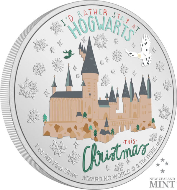2023 Niue Harry Potter Season's Greetings I'd Rather Stay at Hogwarts 1oz Silver Proof Coin - Image 2