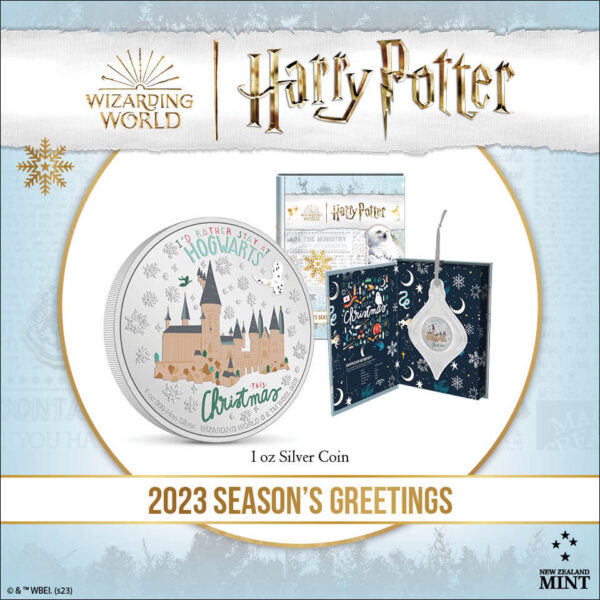 2023 Niue Harry Potter Season's Greetings I'd Rather Stay at Hogwarts 1oz Silver Proof Coin - Image 7