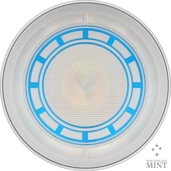 2023 Niue Marvel Iron Man Arc Reactor 5oz Silver Colorized Proof Coin