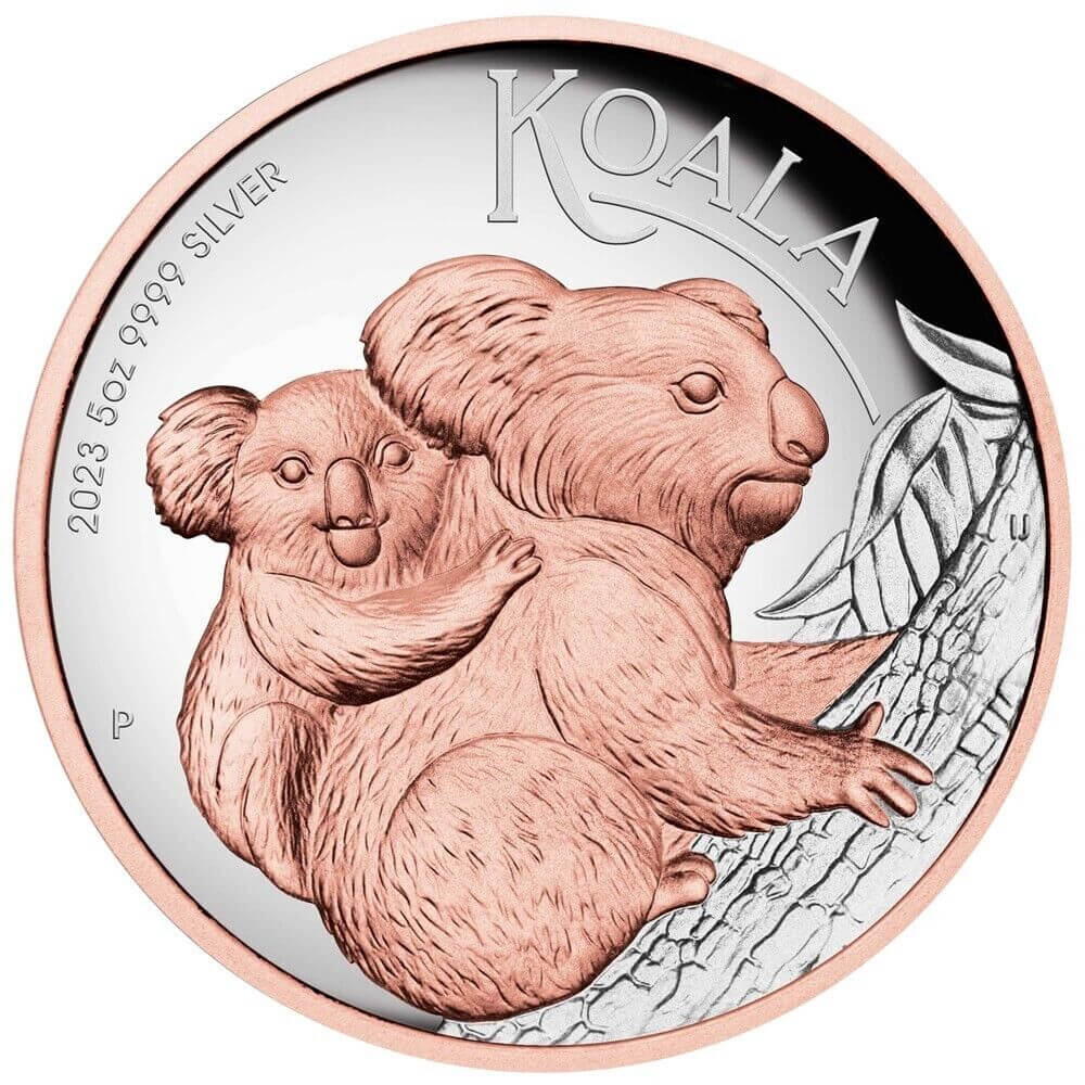 2023 Australian Koala 5oz Silver High Relief Gilded Proof Coin