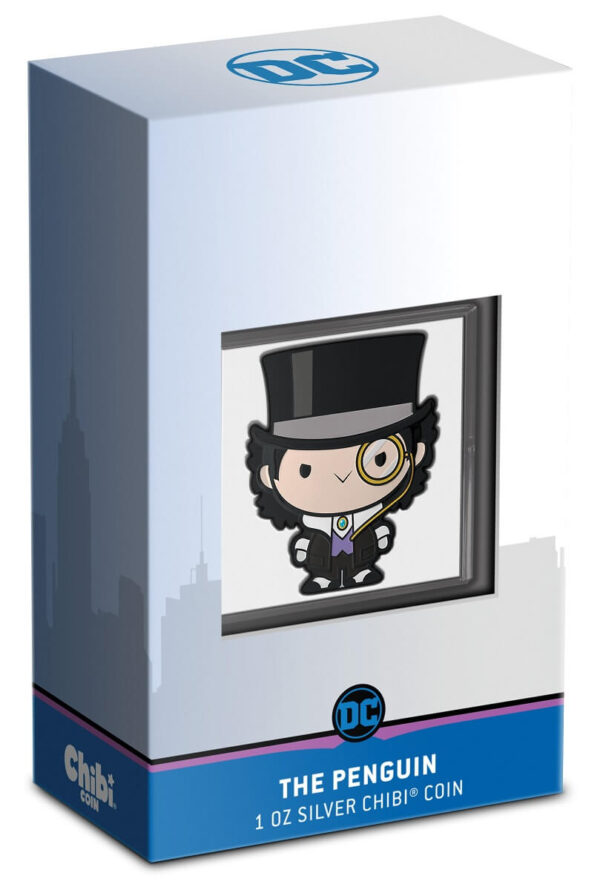 2023 Niue DC Batman The Penguin 1oz Silver Colorized Proof Chibi Coin - Image 5