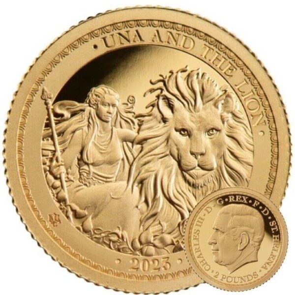 2023 St. Helena Una and The Lion 0.5gram Gold Proof Coin - Image 3