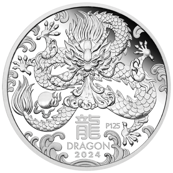 2024 Australia Lunar Series III Year of the Dragon 1oz Silver Proof Coin