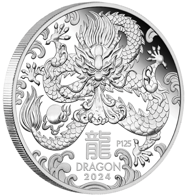 2024 Australia Lunar Series III Year of the Dragon 1oz Silver Proof Coin - Image 3