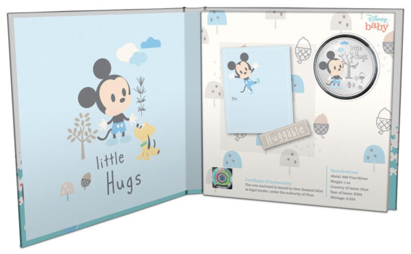 2024 Niue Disney Mickey Mouse Baby Boy Little Hugs 1oz Silver Proof Coin - Image 7