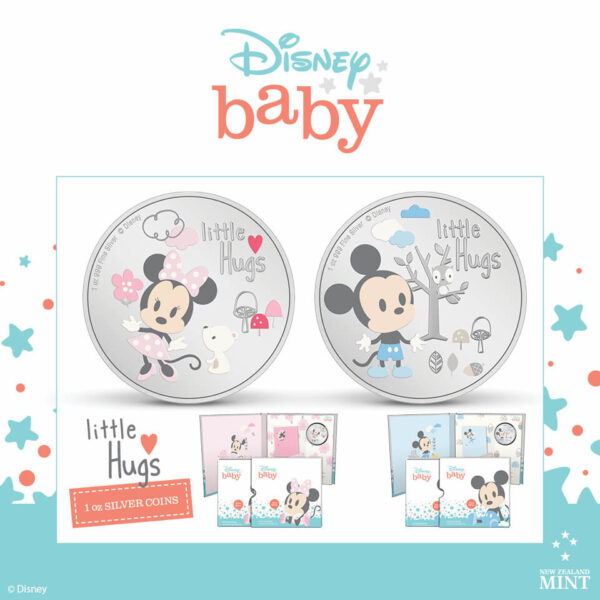 2024 Niue Disney Mickey Mouse Baby Girl Little Hugs 1oz Silver Proof Coin - Image 2