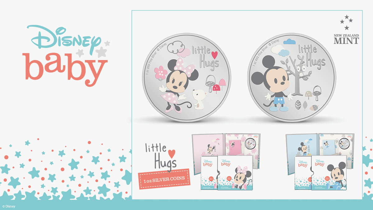 2024 Niue Disney Mickey Mouse Baby Boy Little Hugs 1oz Silver Proof   2024 Niue Disney Mickey Mouse Baby Boy Little Hugs 1oz Silver Proof Coin GR Reserve Social1 