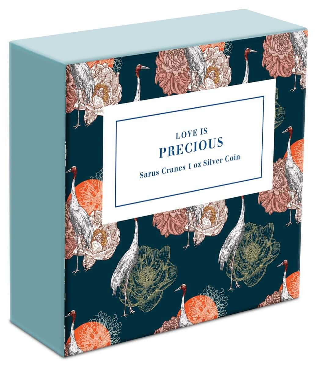 2024 Niue Love is Precious Sarus Crane 1oz Silver Colorized