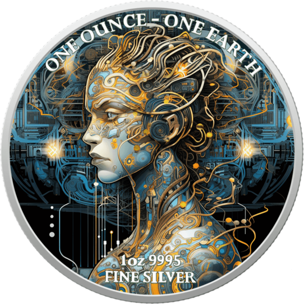 2022 Fiji Earth Artificial Intelligence Beauty 1oz Silver Colorized Coin