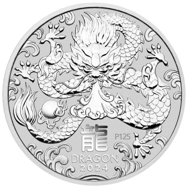 2024 Australia Lunar Series III Year of the Dragon 1/2oz Silver BU Coin