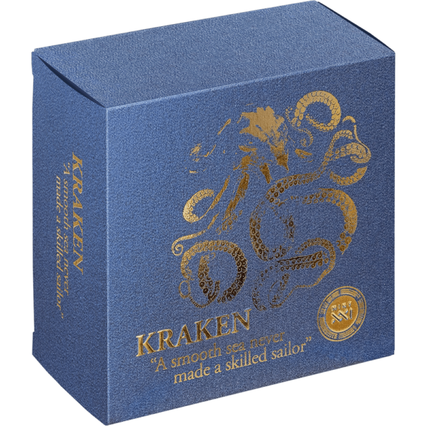 2024 Ghana Life Quotes Kraken 1oz Silver High Relief Antiqued Coin - Image 8