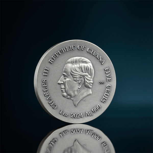 2024 Ghana Life Quotes Kraken 1oz Silver High Relief Antiqued Coin - Image 4