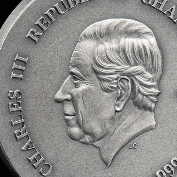 2024 Ghana Life Quotes Kraken 1oz Silver High Relief Antiqued Coin - Image 6