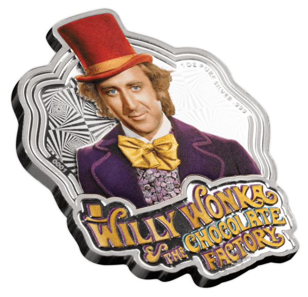 2024 Samoa Willy Wonka and The Chocolate Factory Shaped 1oz Silver Coin - Image 3