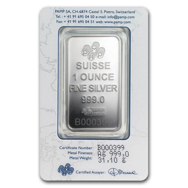 PAMP Suisse Rosa 1oz Silver Minted Bar in Assay Card - Image 2