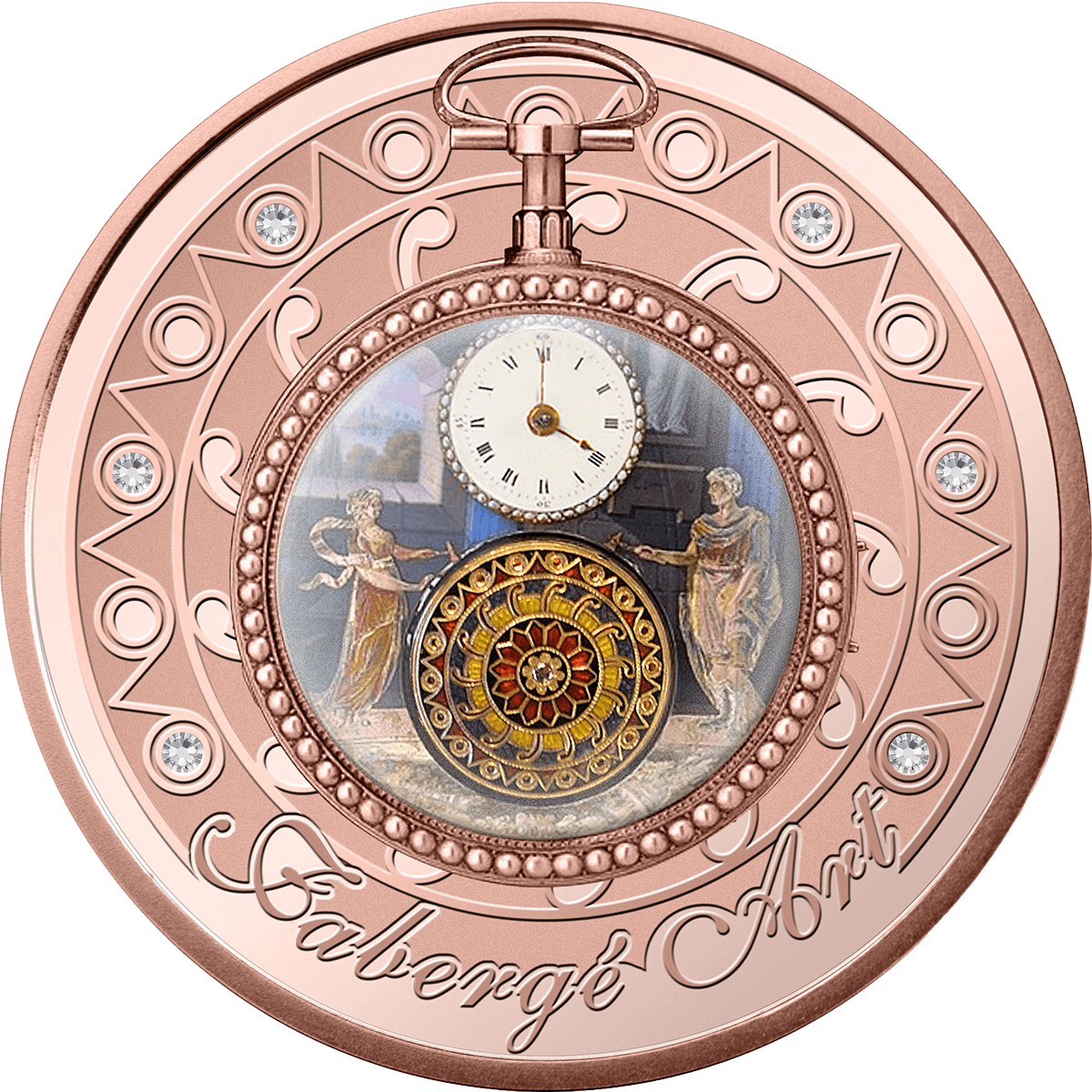 Fabergé Compliquée Peacock 18kt Rose Gold Black Watch - SCOPELLITI 1887