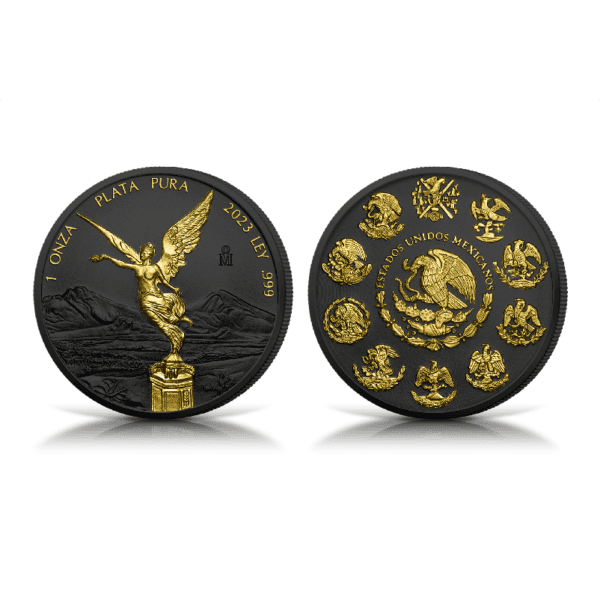 2023 Mexico Libertad Black Platinum and Gold 1oz Silver Ennobled Coin - Image 3