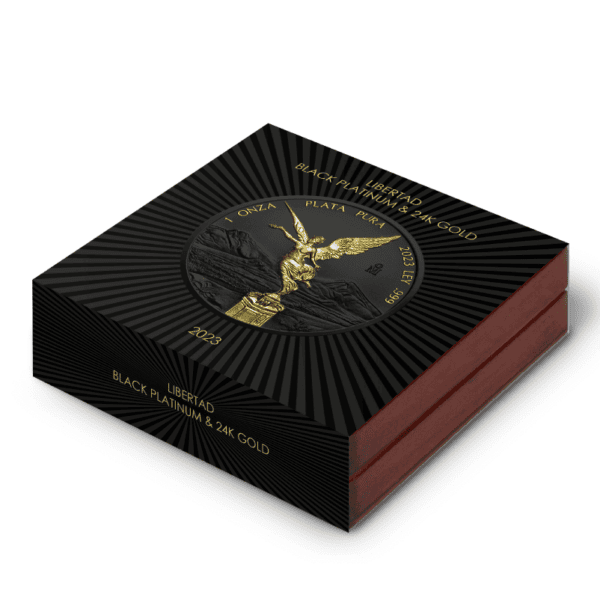 2023 Mexico Libertad Black Platinum and Gold 1oz Silver Ennobled Coin - Image 5