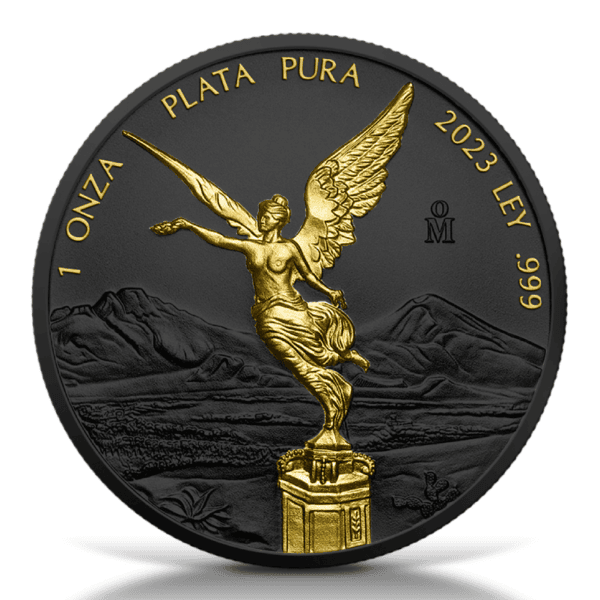 2023 Mexico Libertad Black Platinum and Gold 1oz Silver Ennobled Coin