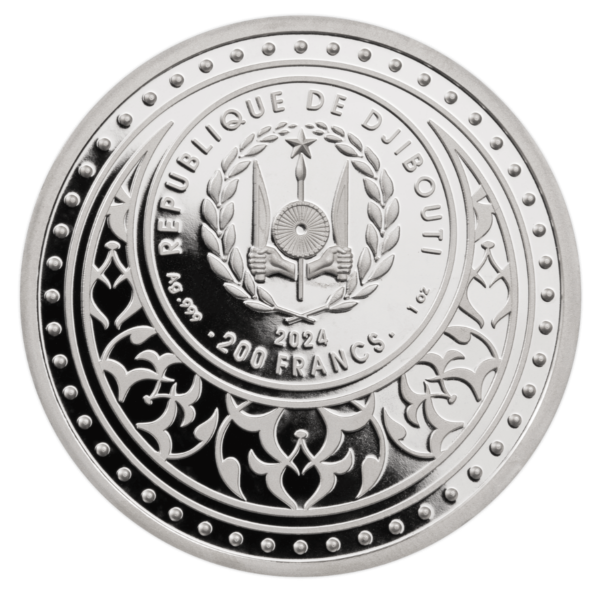 2024 Djibouti Eid Mubarak 1 oz Silver Proof-like Gilded Coin - Image 3