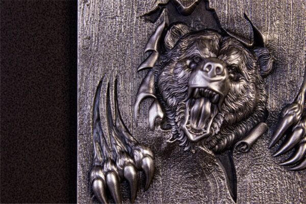 2024 South Korea Furious Beasts Bear 2 oz Silver Antiqued Stacker - Image 3