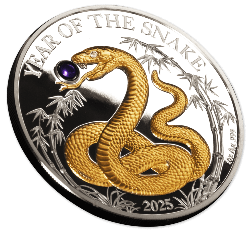 2025 Vanuatu Lunar Year of the Snake 1 oz Silver Proof Coin w/Pearl