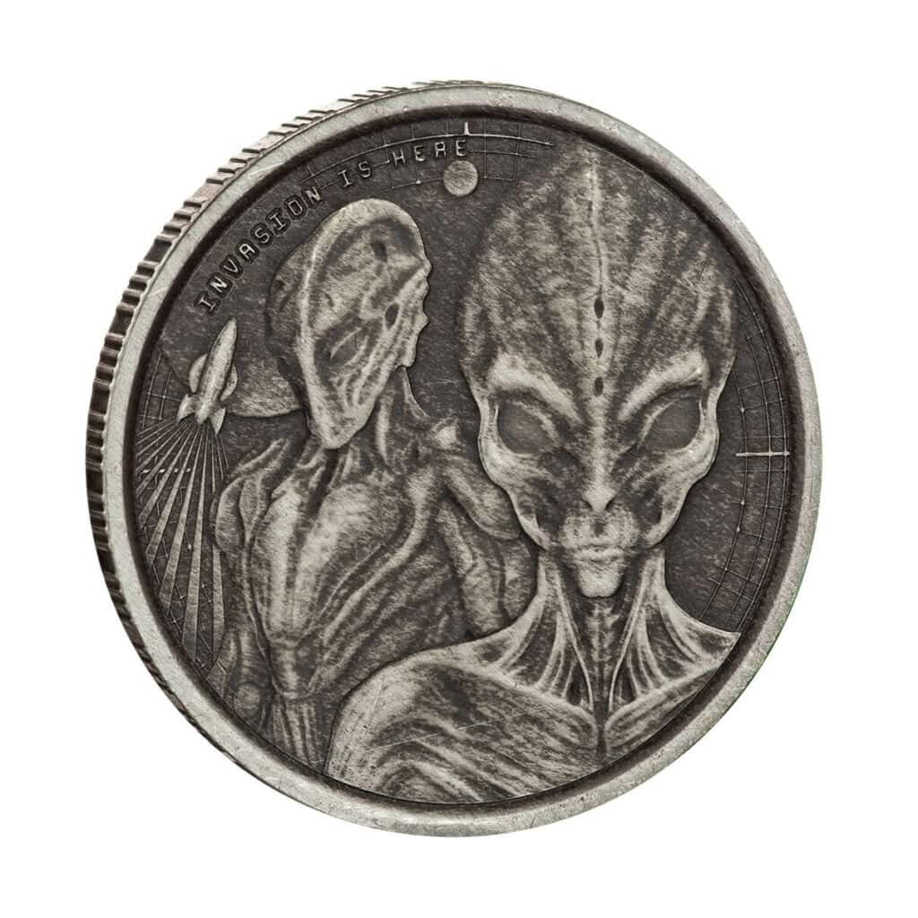 2023 Ghana Alien Invasion 4 x 1/2 oz Silver Coin Set