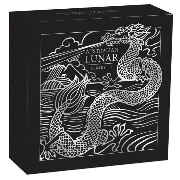 2024 Australia Lunar Series III Year of the Dragon 2 oz Silver Antiqued Coin - Image 6