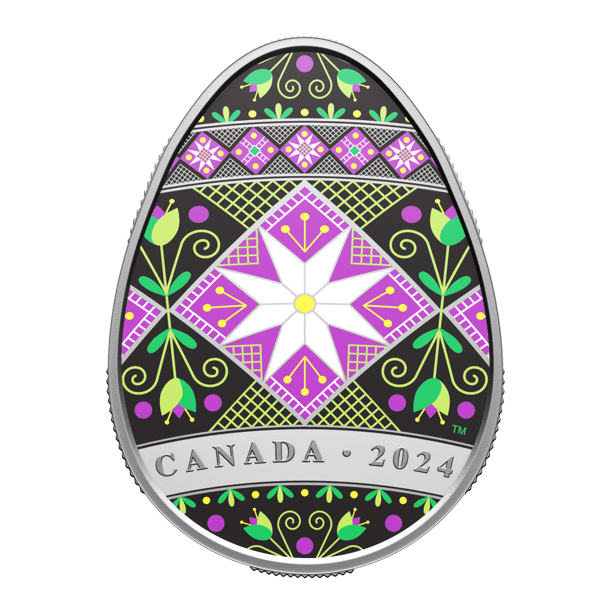 2024 Canada Ukrainian Pysanka Egg 1 oz Silver Colorized Proof Coin