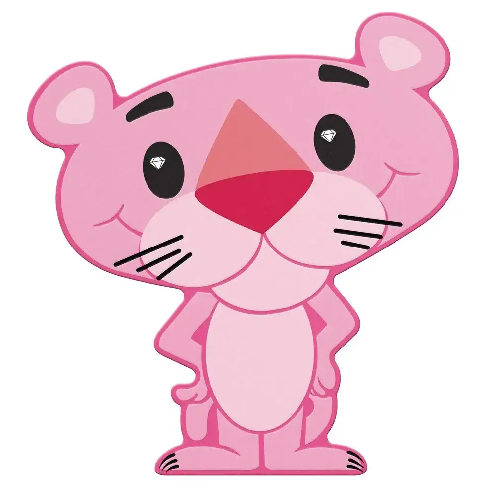 Pink cartoon panther coin, collectible gold-tone medallion with playful design, 2023, USA.