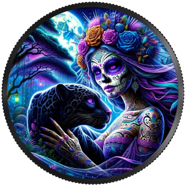 2023 Mexico Libertad Dia de los Muertos 1 oz Silver Colorized Coin - Image 2