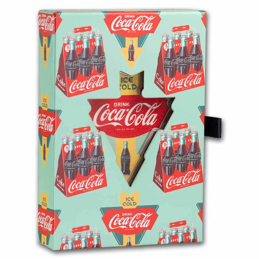Coca-Cola アイスコールドサイン 2024 Coca-Cola 1930's Vintage Sign 1 oz Silver Colorized