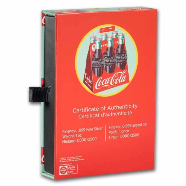 2024 Coca-Cola 1930’s Vintage Sign 1 oz Silver Colorized Shaped Coin - Image 6