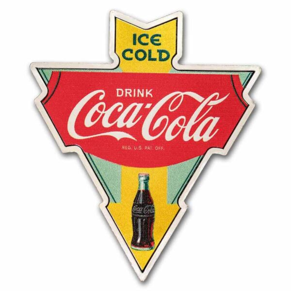2024 Coca-Cola 1930’s Vintage Sign 1 oz Silver Colorized Shaped Coin