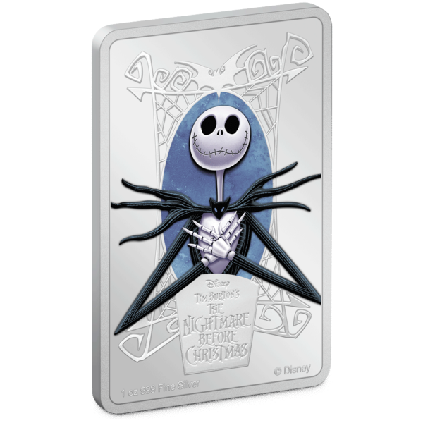 2024 Niue Nightmare Before Christmas Jack Skellington 1oz Silver Coin - Image 4