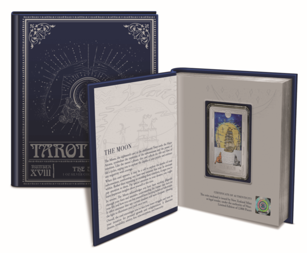 2024 Niue Tarot Card XVIII The Moon 1 oz Silver Colorized Proof Coin - Image 4