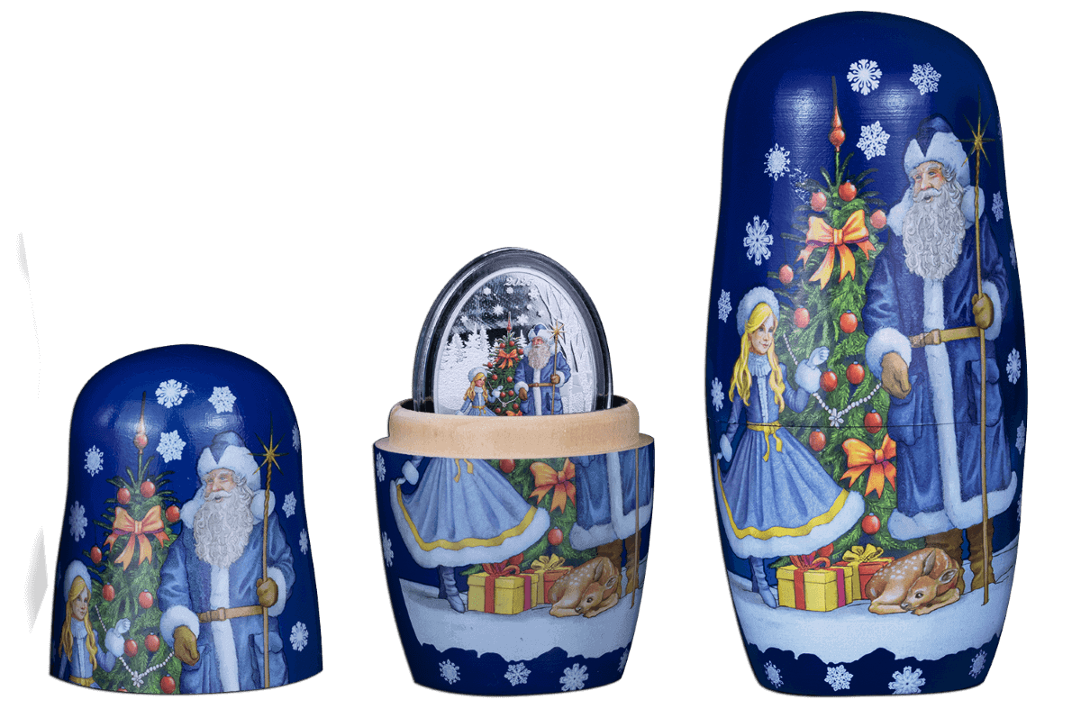 2025 Solomon Island Father Frost and Snow Maiden 1 oz Silver Colorized