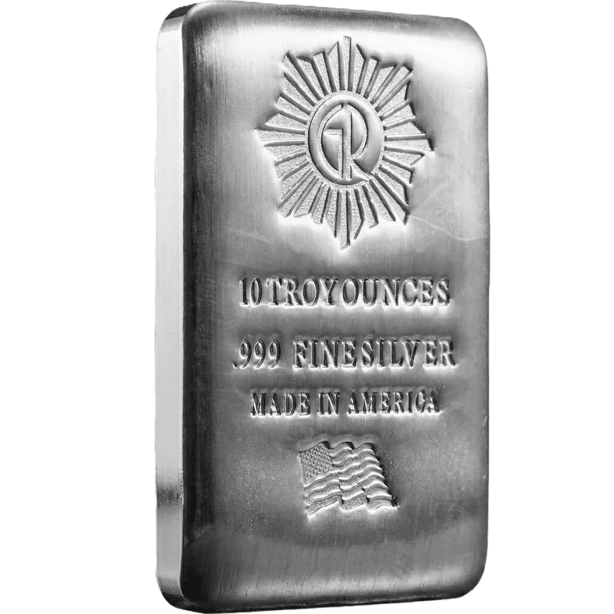 10oz .999 Silver Poured Bar GR Reserve Side2 angle 1, 2023, minted by the GR Reserve Mint, showcasing a sleek poure.