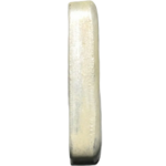 Shiny silver 1oz .999 poured bar from 2023, minted by GR Reserve, shown from a side angle highlighting its sleek de.