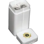 Open white GR Reserve tube with two one ounce silver cast bars visible and the logo lid beside it.