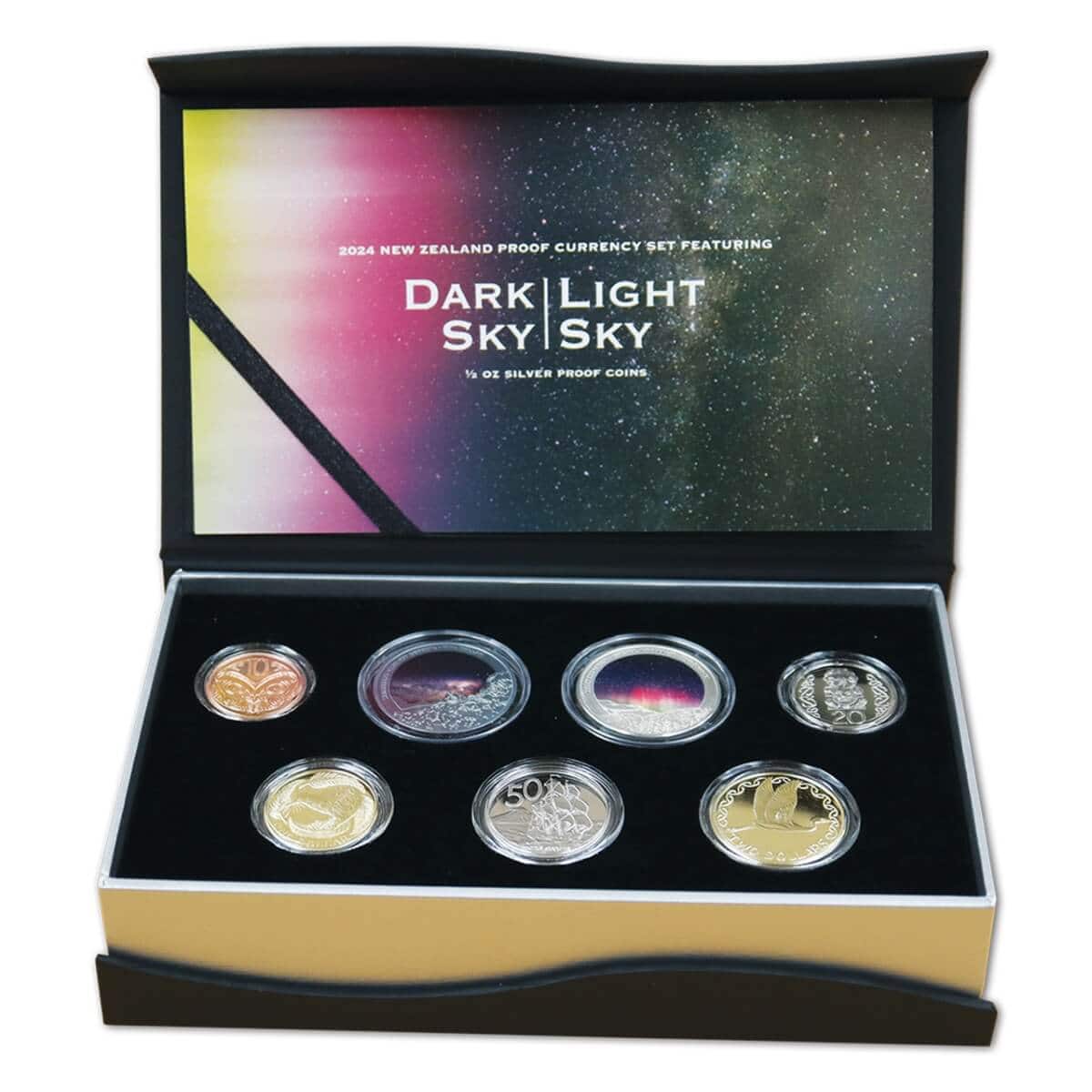 2024 New Zealand Dark Sky Light Sky 2 x 1/2 oz Silver Colorized