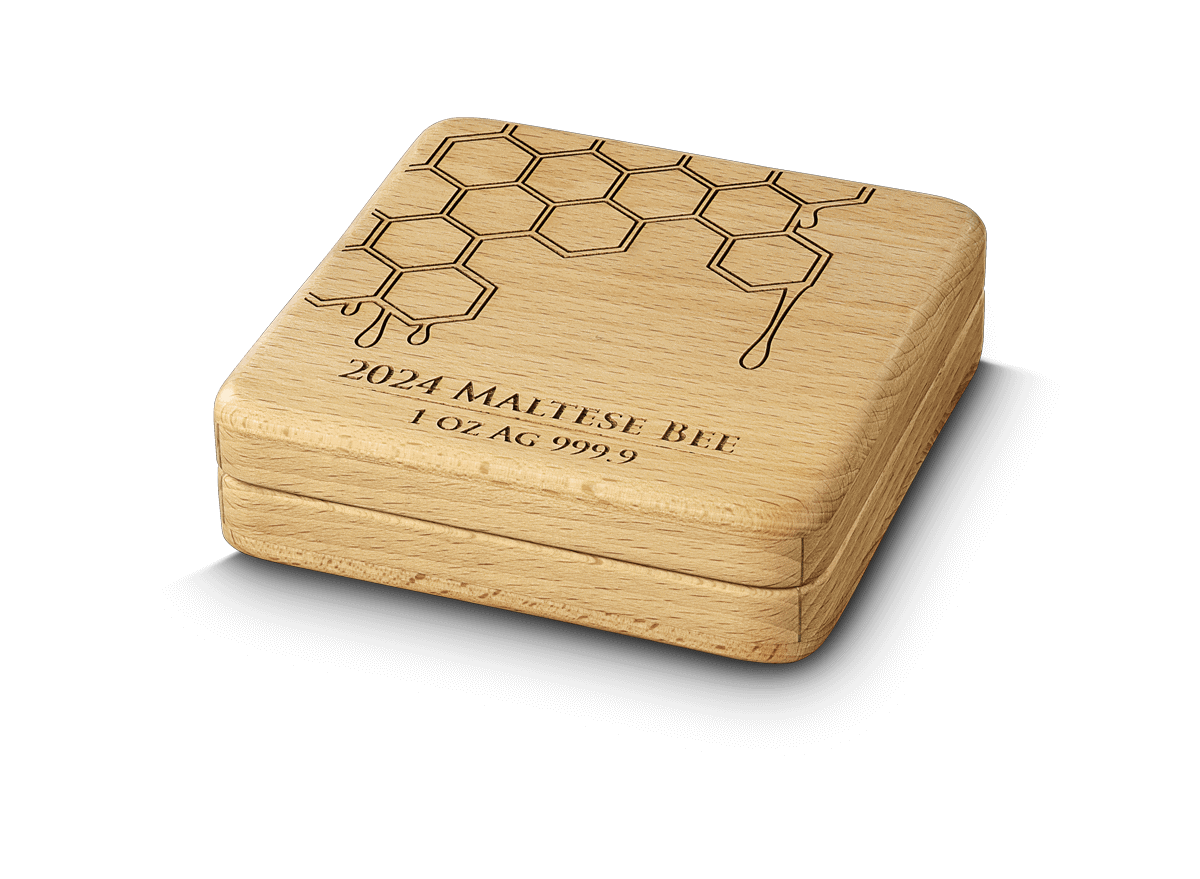 2024 Malta Maltese Bee 1 oz Silver Gilded Ruthenium Plated Coin